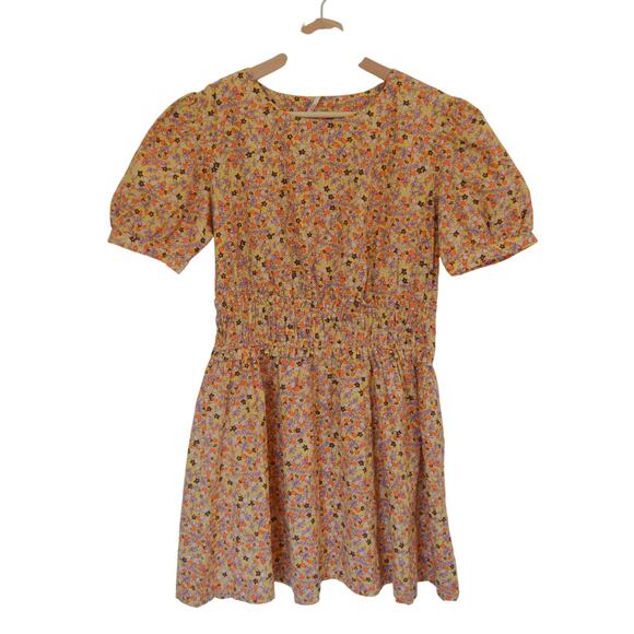 Free People Pennie Yellow Cotton Puff Sleeve Mini Dress - Picture 2 of 6